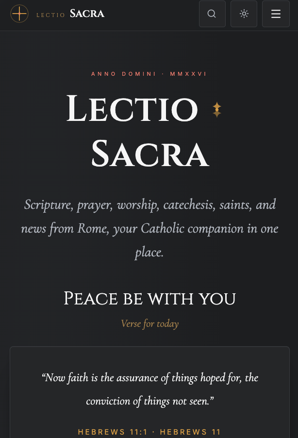 Screenshot of Lectio Sacra