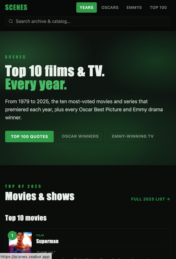 Screenshot of Scenes